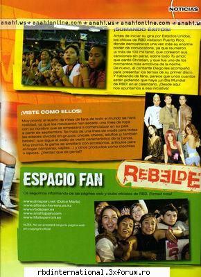 Rebelde-revista oficiala - rebelde_girl - Aparitii RBD